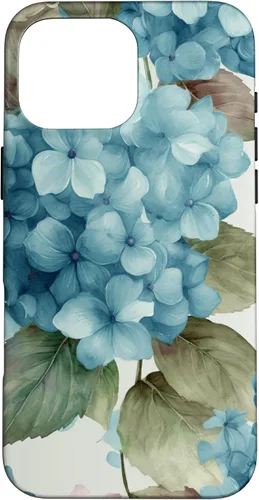 Vista 19 de Watercolor Shabby Chic Blue Hydrangeas Flower Case for iPhone 17