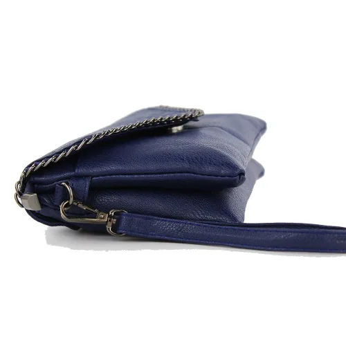 Vista 5 de Bolsa de hombro moderna para mujer con sobre bonito, L, Azul