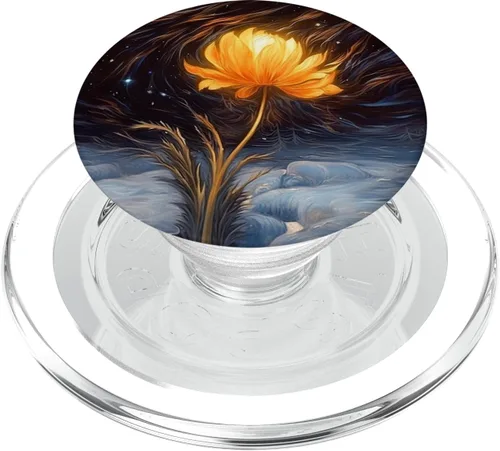 Vista 8 de PopSockets PopGrip estándar de flores de caléndula de invierno