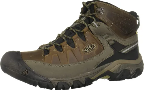 Vista 7 de KEEN Botas de senderismo impermeables Targhee 3 de altura media para hombre Negro oliva/marrón dorado