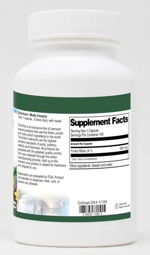 Vista 2 de Extracto extra fuerte de yerba mate 4:1 - 450 mg (100 cápsulas, ZIN: 511082) - Paquete de 3
