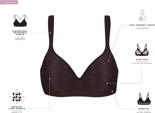 Vista 7 de Bali Womens Comfort Revolution Wireless Bra, Full-Coverage Wirefree Bra, Cool Comfort Fabric