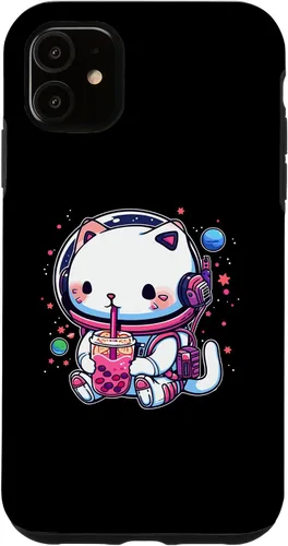 Vista 8 de iPhone 16 Kawaii Cat Bubble Boba Tea In Space Astronaut Anime Girls Case