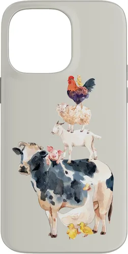 Vista 21 de Cute Animals Cow Chicken Pig Farmer Animal Lover Case for iPhone 17