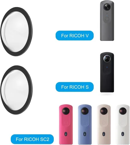 Vista 2 de PULUZ Funda Protectora de Lente PC para Cámaras Esféricas Ricoh Theta SC2 / S/V Accesorios de Cámara Adhesiva Protector de Lente
