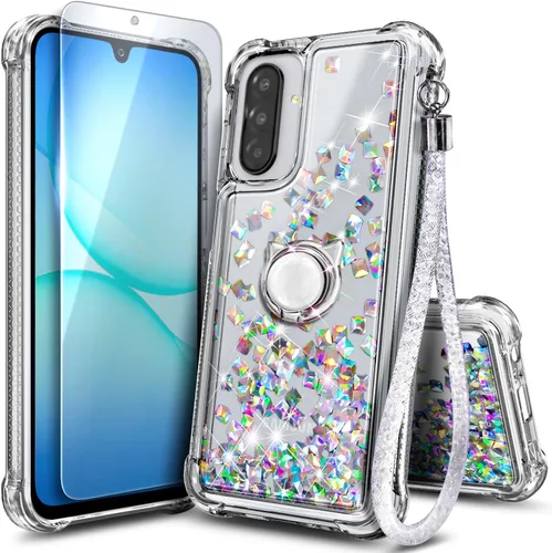 Vista 52 de NGB - Funda para teléfono Samsung Galaxy S9, color aguamarina/morado, bonita funda con purpurina líquida para mujeres y niñas, con protector