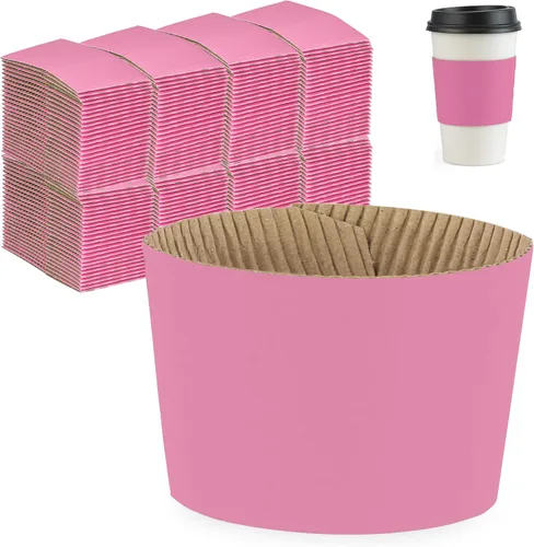 Vista 13 de FMP Brands Paquete de 50 fundas de papel de Navidad para tazas de café, fundas desechables de café navideñas para tazas de café desechables de 12
