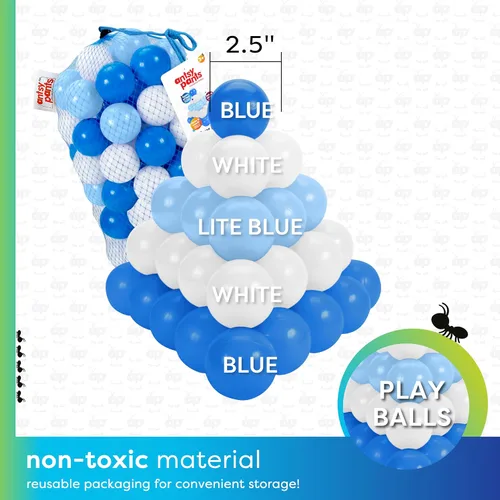 Vista 4 de Antsy Pants 100 pelotas para hogueras, pozo de pelotas para niños pequeños de 1 a 3 años, materiales no tóxicos, bolsa de almacenamiento ligera