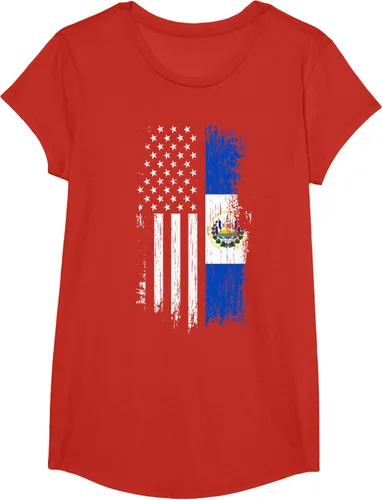 Vista 64 de Camiseta de la bandera de Estados Unidos salvadoreño - Camiseta de El Salvador USA