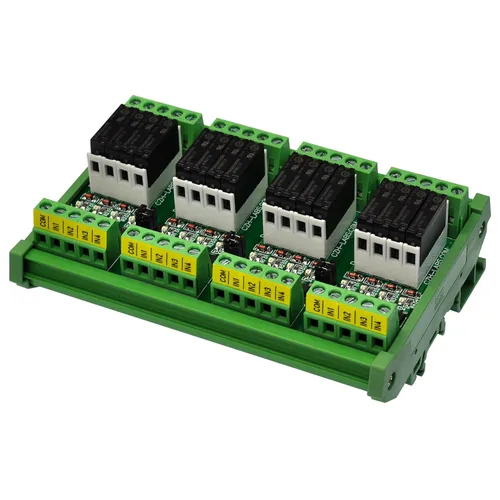 Vista 16 de Montaje en carril DIN AC/DC 5V 12V 24V SPST-NO 5Amp módulo de relé de potencia (CA/CC 5V, 16 canales)