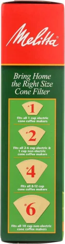 Vista 2 de Melitta Filtros de café en cono marrón natural, #4 100 Ea (paquete de 2)