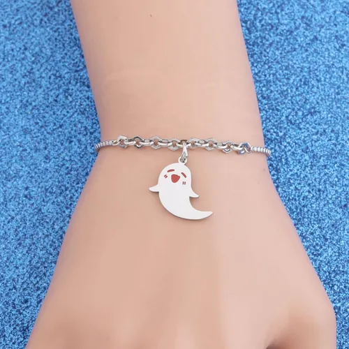 Vista 6 de WUSUANED Lindo collar de fantasma Hu Tao Ghost Shape Jewelry Halloween Cosplay regalos para los amantes del anime del juego