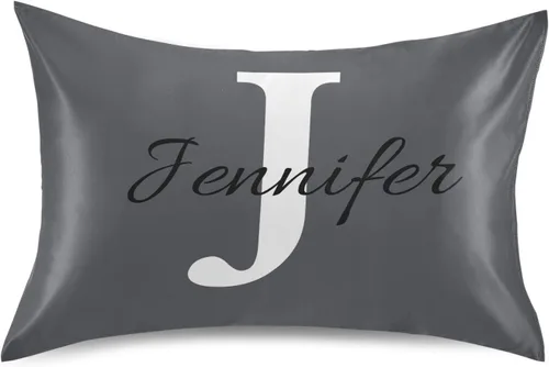 Vista 32 de Fundas de almohada negras personalizadas de seda con cierre de sobre, funda de almohada de satén tamaño estándar para personas que duermen