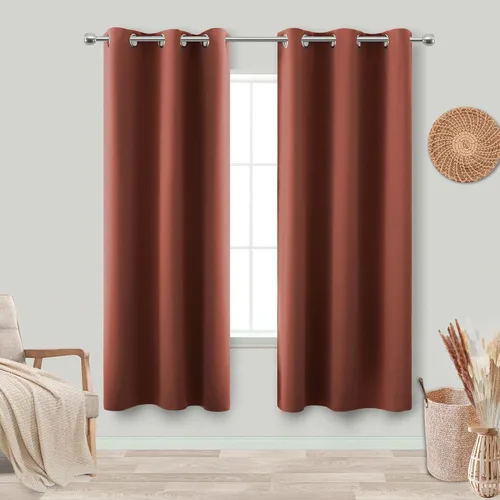 Vista 162 de KOUFALL Cortinas de Baño Aqua para Ventana, Juego de 2 Paneles Decoración Costera Cortinas Cortas Opacas para Ventana Pequeña de Cocina Puerta