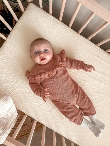 Vista 6 de Sábanas de cuna para bebé niño y niña, paquete de 2, sábanas ajustadas para colchón de cuna rectangular, ovalado, de reloj de arena, sábanas