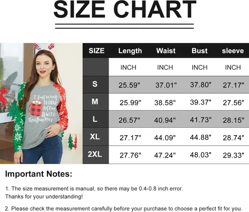 Vista 6 de Anbech Merry Christmas Trees Graphic Shirt Women Funny Car Graphic Xmas Top Long Sleeve Vacation Pullover