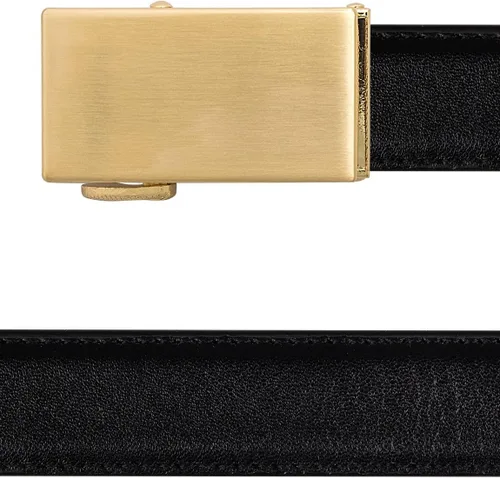 Vista 3 de Mission Belt Cinturón de trinquete de cuero para mujer, colección de cuero de 1.181 in oro/cuero negro