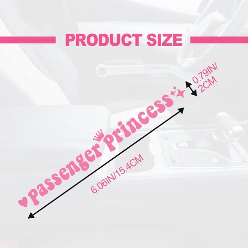 Vista 2 de Calcomanía de princesa pasajera, divertida calcomanía de vinilo para automóvil, accesorios de automóvil de princesa para pasajeros, ventana trasera