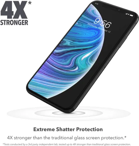 Vista 2 de ZAGG Protector de pantalla de vidrio Elite - Fabricado para Apple iPhone 11 Pro - Pantalla compatible con estuche - InvisibleShield - Protección