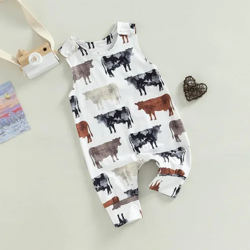 Vista 7 de Mubineo Mameluco sin mangas para bebé, niño, niña, de verano, vaquera, ropa unisex