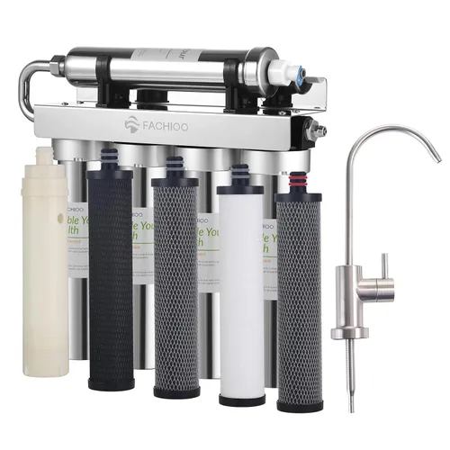 Vista 3 de Filtro de agua de acero inoxidable para fregadero, sistema de filtro de agua de ultrafiltración de 0.01 m, reduce PFAS, PFOAPFOS, fluoruro, cloro