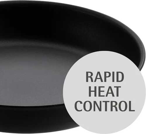 Vista 8 de WMF Sartén profesional para carnes de inducción de 9.4 in, ideal para sellar, material multicapa, control rápido del calor, sartén recubierta
