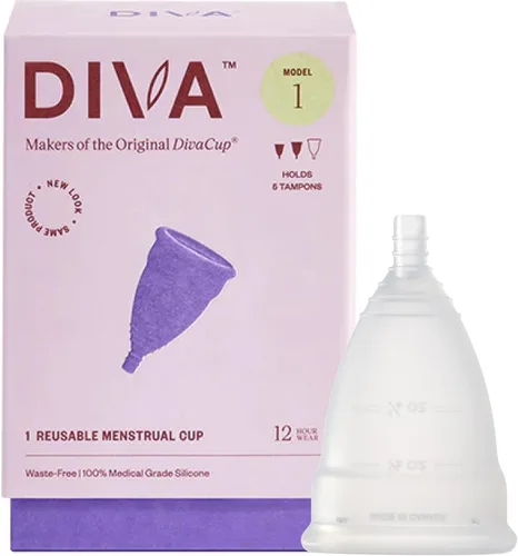 Vista 11 de Copa Diva - Copa de silicona de grado médico para el cuidado del período - Copa menstrual reutilizable - Hasta 12 horas de uso continuo - Modelo 0