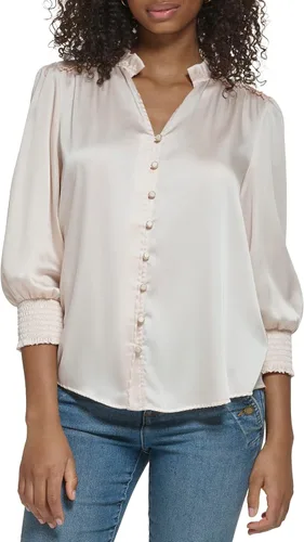 Vista 5 de Karl Lagerfeld Paris Blusa deportiva suave de manga larga para mujer