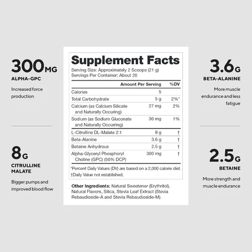 Vista 2 de Legion Pulse Suplemento previo al entrenamiento - Bebida de óxido nítrico natural para aumentar la energía, sin creatina, endulzada naturalmente