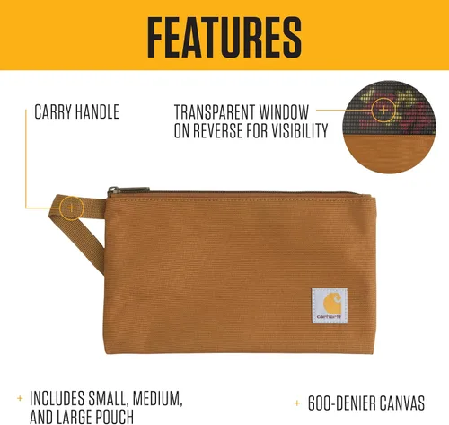 Vista 2 de Carhartt Utility - Juego de bolsas multitamaño, color marrón/negro/grava Carhartt Marrón/Negro / Grava