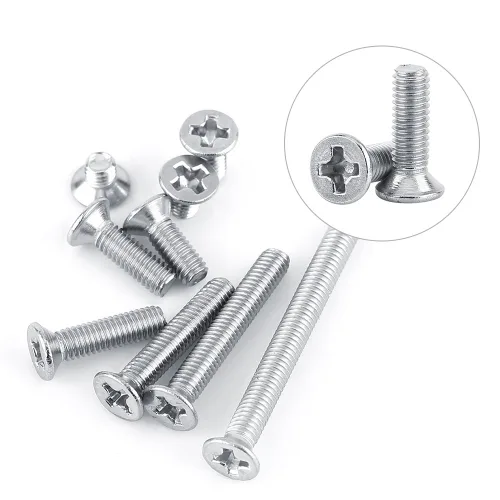 Vista 7 de Tornillos de máquina M3, 9 tipos M3 de cabeza plana, acero inoxidable SS304 de cabeza plana de acero inoxidable SS304 (M3x8)