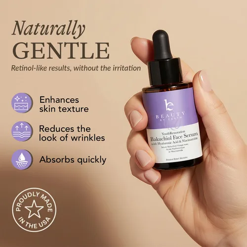 Vista 3 de Suero alternativo de Bakuchiol Bio Retinol, suaviza la piel y reduce las líneas finas, fabricado en Estados Unidos con ingredientes naturales