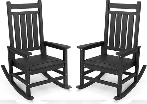 Vista 56 de SEWALL Mecedora de polietileno de alta densidad para adultos, mecedora de gran tamaño para exteriores, para patio, porche, Aruba