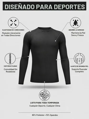 Vista 3 de TELALEO Boys Youth Compression Shirt Long Sleeve Football Undershirt