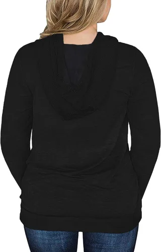 Vista 2 de VISLILY - Sudaderas con capucha para mujer, talla grande, con bloques de color y bolsillos, talla XL a 4XL