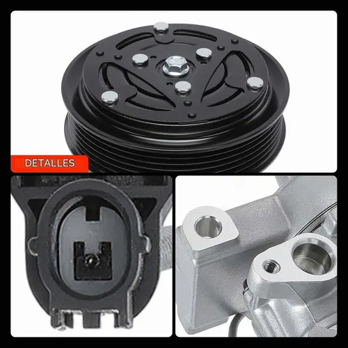 Vista 9 de Compresor de aire acondicionado A-Premium con embrague Compatible con Honda Fit 2015 2016 2017 2018, con polea de 6 ranuras