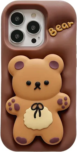 Vista 22 de Bear - Funda para teléfono compatible con el teléfono 11, bonita funda holográfica negra 3D con diseño de oso holográfico, a prueba de golpes, Kpop