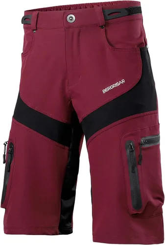 Vista 6 de BERGRISAR Pantalones cortos de ciclismo para hombre, corte holgado, con 6 bolsillos
