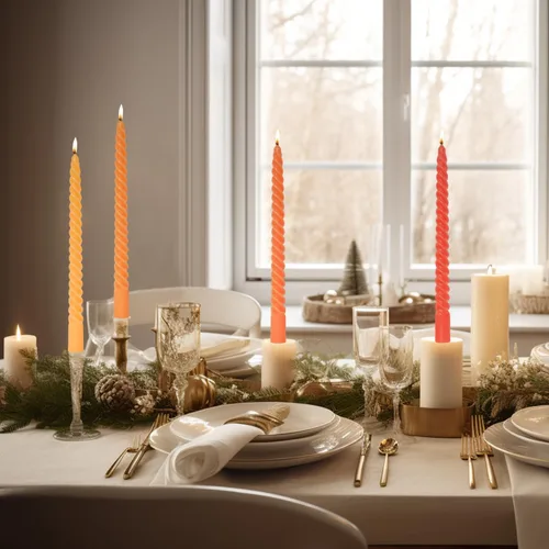 Vista 4 de MAITREYA Velas Cónicas de Color Crema Juego de 12 Velas para Decoración Bodas Fiestas Iglesia - Velas Sin Perfume Que No Gotean, 10 pulgadas
