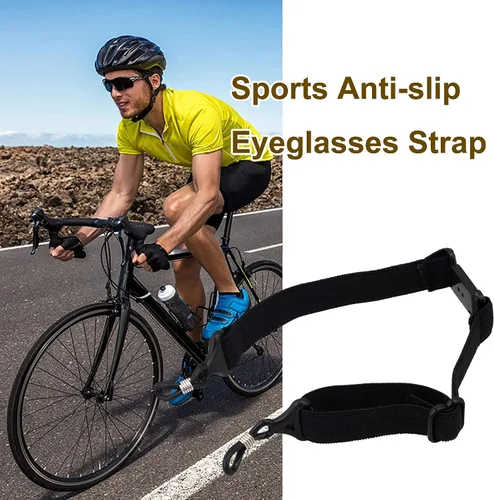 Vista 8 de RDEXP Correa deportiva elástica ajustable para lentes y gafas con hebilla de botón, paquete de 5, Negro