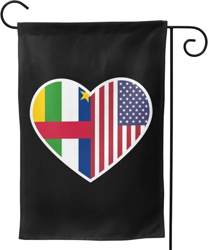 Vista 4 de I Love America And The Central African Republic Garden Flag 12.5"x18" Inch Double Sided Garden Flags Home Lawn Outdoor Decor Flags Party Banner