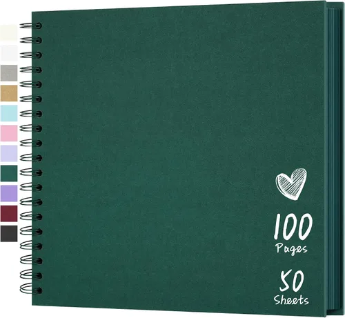 Vista 11 de Álbum de recortes de 7 x 7 pulgadas, álbum de recortes DIY de tapa dura de papel kraft, álbumes de fotos, 40 páginas, perfecto para fotos de 4 x 6