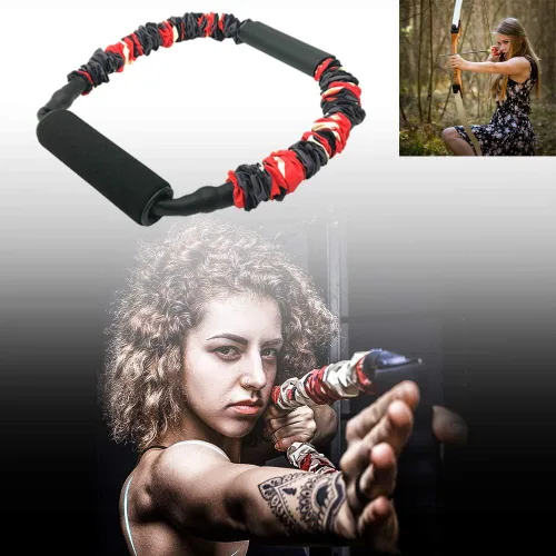 Vista 4 de FOSER Banda de tiro con arco abierto Entrenador de resistencia de brazo Entrenamiento de fuerza de brazo Tensor de entrenamiento de arco Máquina