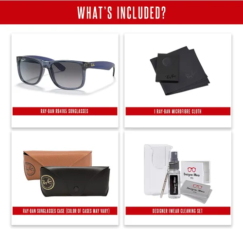 Vista 21 de Ray-Ban RB4165 JUSTIN Sunglasses For Men For Women+BUNDLE with ACCESSORY EYEWEAR KIT