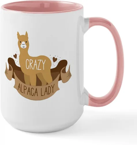 Vista 12 de CafePress Alpaca For Christmas Large Mug 15 oz (444 ml) Ceramic Coffee Mug