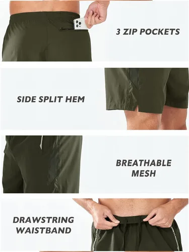 Vista 4 de NORTHYARD Pantalones cortos deportivos para correr para hombre, 5 pulgadas, para entrenamiento, gimnasio, tenis, secado rápido, para entrenamiento