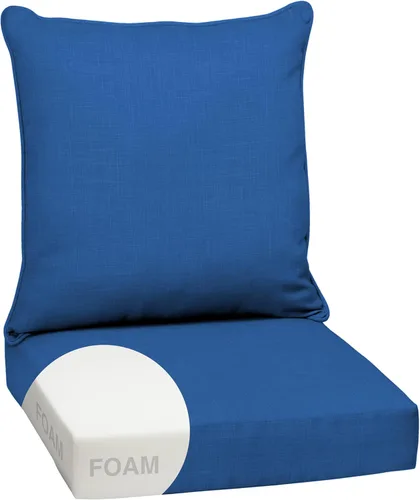 Vista 12 de Arden - Juego de cojines de asiento profundo para exteriores, espuma, 24x24, aguamarina