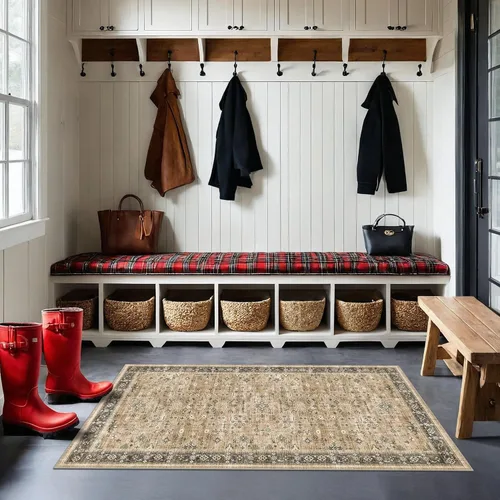 Vista 58 de Hazo Haus – Alfombra pequeña para entrada, cocina o baño, antideslizante con base de goma, resistente a las manchas y a la decoloración, diseño