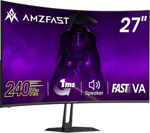 Vista 17 de Amzfast Monitor para juegos de 24 pulgadas 180Hz QHD (2560 × 1440), monitor IPS rápido, compatible con G-SYNC de 1 ms, altavoces incorporados, 96%