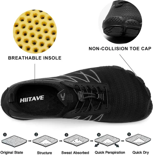 Vista 3 de HIITAVE - Zapatos acuáticos y con sensación de pies descalzos para hombre, calcetines acuáticos de secado rápido para deportes al aire libre